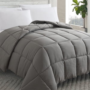 Cosybay Down Alternative Comforter- Grey Corner Duvet Tabs- Lightweight All Season Duvet Insert-Stand Alone Comforter - Cal-King Size(104×96 Inch)