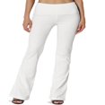 thumbnail image 1 of Pantalon de Yoga Décontracté pour Femmes Grande Taille, Basique, Taille Repliable, Confortable, en Coton Extensible, Coupe Bootcut, 1 of 7