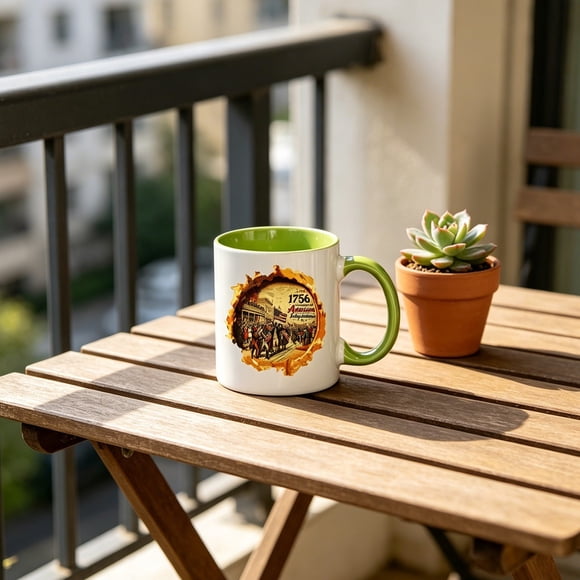Svmmer Tasse à Café en Céramique 11 Onces Design Classique de la Fête de l'Indépendance Convient à un Usage Domestique et à la Mise en Oeuvre du