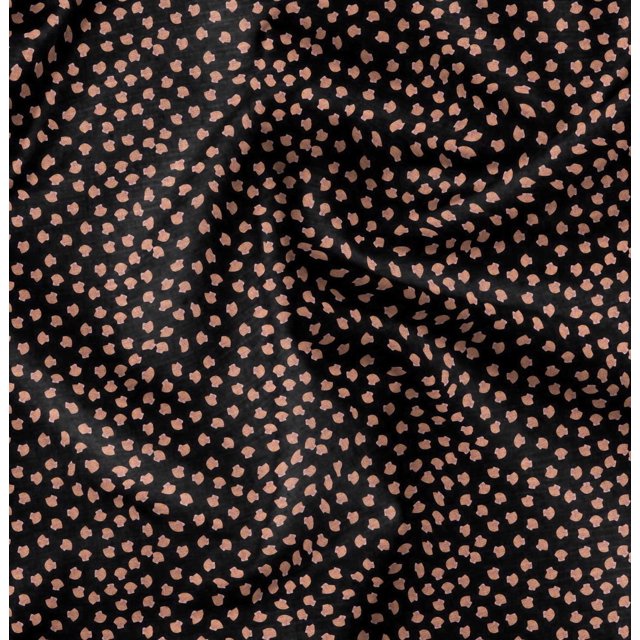 Soimoi Black polyester Crepe Fabric Shells Ocean Print Fabric by Yard 42 Inch Wide
