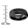 thumbnail image 4 of Men Tungsten Black Wedding Band Hammered Eternity Ring CZ Comfort-Fit 8MM, 4 of 4