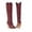 Red, variant on Dvkptbk Women's Cowgirl Boots for Women Knee High Cowboy Boots Fashion Pull on Tall Western Boot - Summer