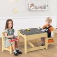 thumbnail image 2 of Gymax Ensemble Table et Chaises pour Enfants avec Boîtes de Rangement Tableau Noir Tableau Blanc Dessin, 2 of 10
