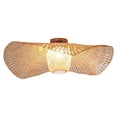thumbnail image 1 of Semi Flush Mount Bamboo Woven Ceiling Light Fixture Lampshade Farmhouse Creative 65cm, 1 of 8