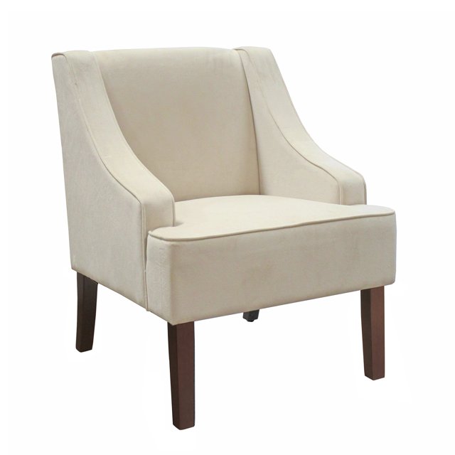 HomePop Swoop Arm Living-Room-Chairs, Cream Velvet