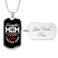 thumbnail image 4 of Firefighter Mom Raised Necklace Stainless Steel or 18k Gold Dog Tag 24" Chain, 4 of 8
