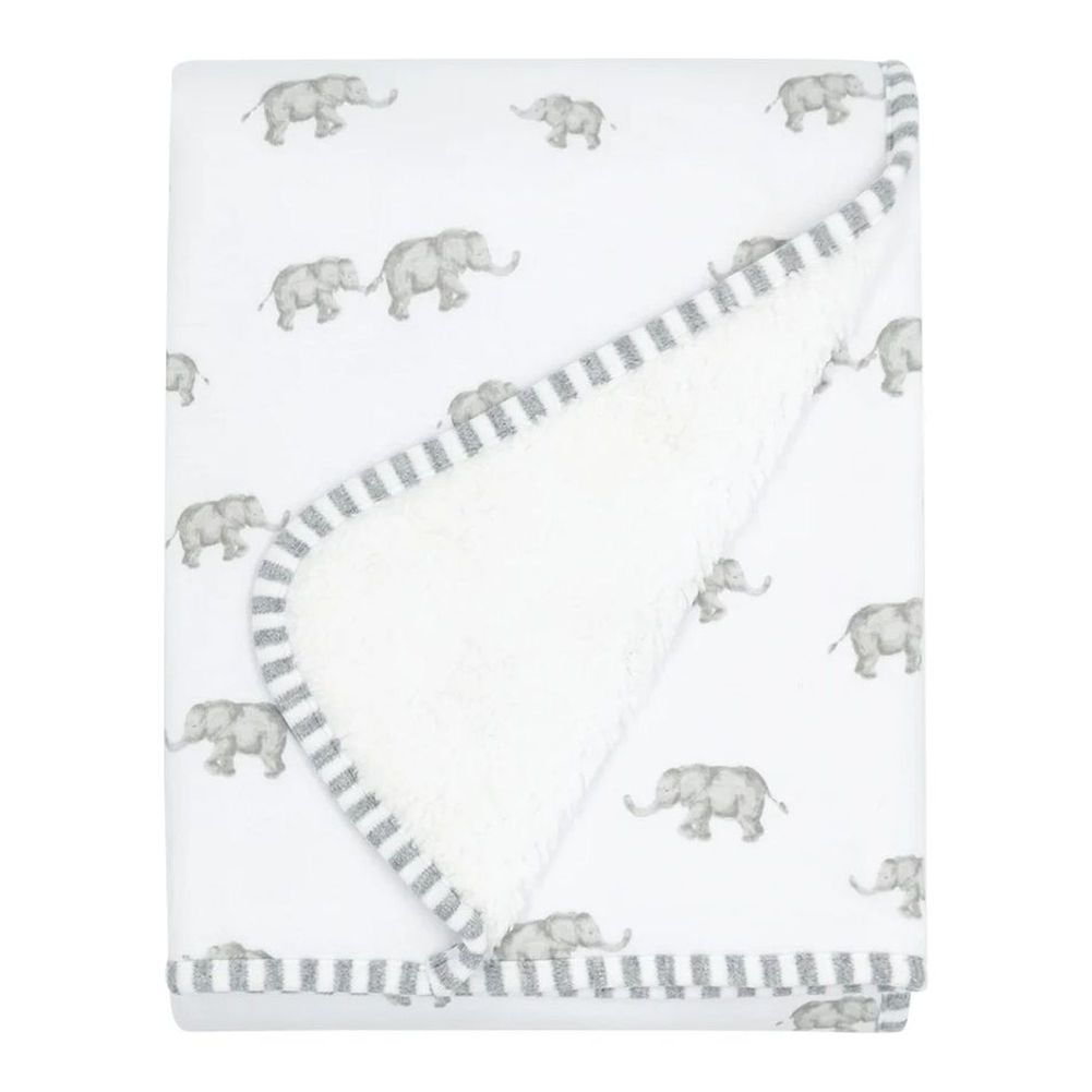 Living Textiles Couverture en Jersey Sherpa - Héritage Éléphant