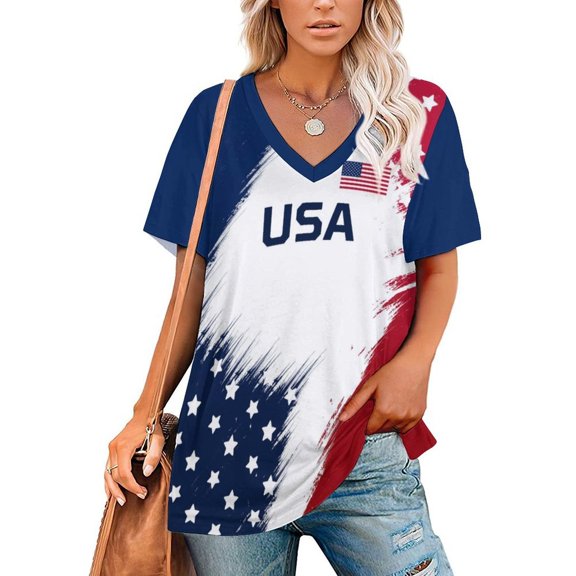 Chandail de Soccer pour Femmes USA 2026 pour Fans de Soccer avec Drapeau de la Nation - Personnalisé