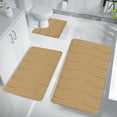 thumbnail image 4 of Fridja 3pcs Bathroom Rugs Bath Mat Toilet Mats Soft Comfortable Non-Slip Bathroom Rug Set Bath Mats for Bathroom Machine Washable Bath Mat Bathroom Rug Sets, Khaki, 4 of 5