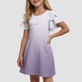 thumbnail image 2 of Gubotare Robe Ado Filles Robe Fille Ado Froncée à Étages à Volants Évasée Fluide à Bretelles Été Robes Préado Taille 13-14 (Violet Pâle,13-14 Ans), 2 of 9