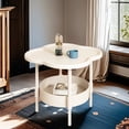thumbnail image 3 of White Plastic Bedside Table with Double Layer Storage, Mobile Small Side Cabinet for Bedroom or Sofa Use, 3 of 9