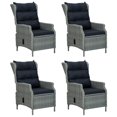 thumbnail image 2 of vidaXL 5 Piece Garden Dining Set Light Grey Poly Rattan, 2 of 5