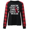 thumbnail image 4 of Qertyioot T-Shirt Graphique pour Femmes de la Saint-Valentin à Manches Longues, Col Rond Décontracté Raglan à Carreaux Ample Imprimé Col Rond /, 4 of 8