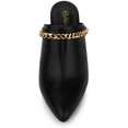thumbnail image 2 of BLISSFUL STEP Women's Chain Slip on Block Heel Sandals Mules Black (Size 6), 2 of 6
