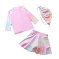 thumbnail image 3 of Baby/Toddler Girls Mermaid Swimsuit Rashguard Set Long Sleeve UPF 50+ ,CM25-14BT Size 4T, 3 of 5