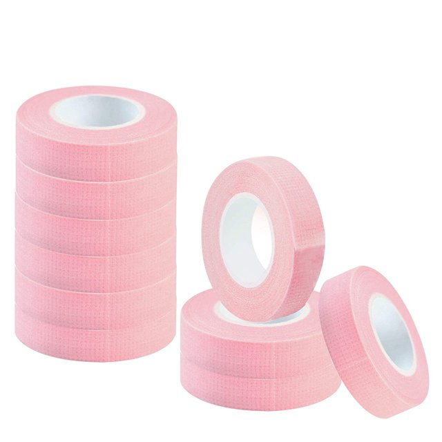 10 Rouleaux de Ruban d'Extension de Cils, Ruban Rose pour Extension de Cils en Tissu Micropore Respirant Ruban d'Extension de Cils (0,5 Po), Rose