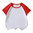 thumbnail image 1 of MIASHUI Kids Boys Girls Tees T-Shirts Short Sleeve Basic Layering Tops,Red,8-9 Years, 1 of 6