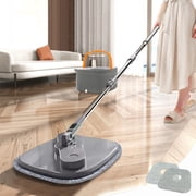 MTBLYS Mop and Bucket with Wringer Set Self Separation Sewage and Clean Water 1-Piece Telescopic Stainless-Steel Handle Microfiber Pads Home Kitchen Floor Cleaning