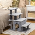 thumbnail image 2 of PawHut Escaliers pour Chat à Hauteur Réglable avec Poteau à Griffer, Marches pour Animaux de Compagnie pour Sofa, 2 of 10