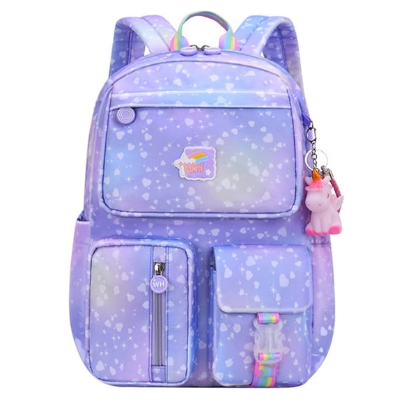 Rainbow Kids Girl Daypack Cute School Kindergartens Princess Backpack (Purple L)