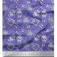 thumbnail image 1 of Soimoi Poly Georgette Fabric Dot & Astronaut Galaxy Print Fabric by Yard 42 Inch Wide, 1 of 1