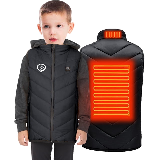 Birdeem Children Usb Intelligent Constant Temperature Heated Plus Size Coat for Boys Girls Winter 2 Areas Heated Jacket Coat