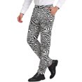 thumbnail image 4 of INSPIRE CHIC Men's Pants Snake Print Regular Fit Flat Front Elastic Waist Pants 36 Zebra Print, 4 of 6