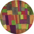 thumbnail image 1 of Ahgly Company Tapis d'Intérieur Rond Lavable en Machine Transitionnel Brun Doré Foncé, 5 Pieds Rond, 1 of 7