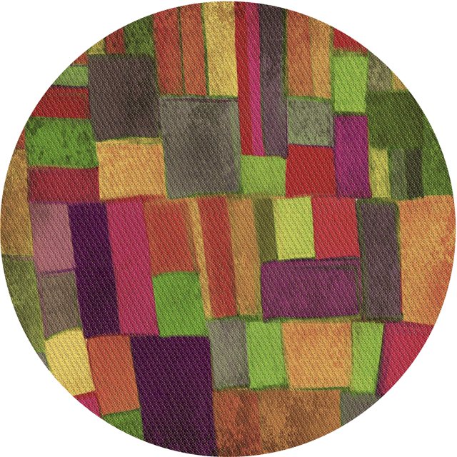 Ahgly Company Tapis d'Intérieur Rond Lavable en Machine Transitionnel Brun Doré Foncé, 5 Pieds Rond