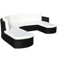 thumbnail image 2 of vidaXL 4 Piece Garden Lounge Set with Cushions Poly Rattan Black, 2 of 4