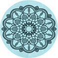 thumbnail image 1 of Ahgly Company Machine Washable Indoor Round Transitional Deep-Sea Green Area Rugs, 6' Round, 1 of 7