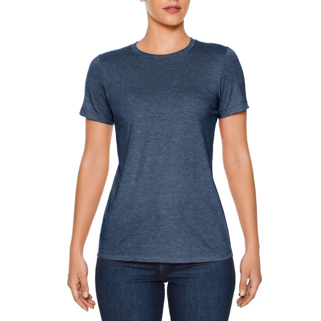 Gildan T-Shirt CVC Softstyle pour Femmes, G, Bleu Marine Brume