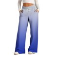 thumbnail image 1 of Pants for Women, Womens Fashionable Striped Printed Drawstring Wide Leg Pants, 1 of 5