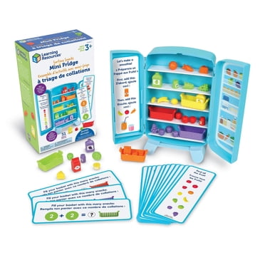 Mini réfrigérateur de tri des collations de Learning Resources, 51 pièces, âges 3+, jouets pour tout-petits, jouets éducatifs, jouets collations, jouets alimentaires en plastique, accessoires de cuisi