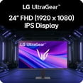 thumbnail image 2 of Refurbished LG UltraGear 24" FHD IPS Gaming Monitor, 120Hz Native, 144Hz Overclock, 1ms Motion Blur Reduction, NVIDIA G-SYNC Compatible, AMD FreeSync, HDR10, sRGB 99%, Slim Stand, Black, 2 of 6