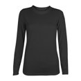 thumbnail image 1 of AherBiu T-Shirts à Manches Longues pour Femmes Col Ras du Cou Amples Basiques 2024 Automne Confortables Chandails Unis, 1 of 3