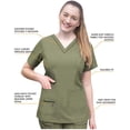 thumbnail image 3 of A ADAR Haut de Sarrau à Encolure en V Rehaussée pour Femme, Coupe Ajustée, Olive Chiné, 2X, 3 of 7
