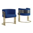 thumbnail image 1 of Navy Blue Velvet Accent Barrel Leisure Chair with Gold Chrome Legs, 1 of 2