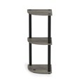 thumbnail image 4 of Furinno Turn-N-Tube 3-Tier Corner Display Rack Multipurpose Shelving Unit, French Oak Grey/Black, 12077GYW/BK, 4 of 4