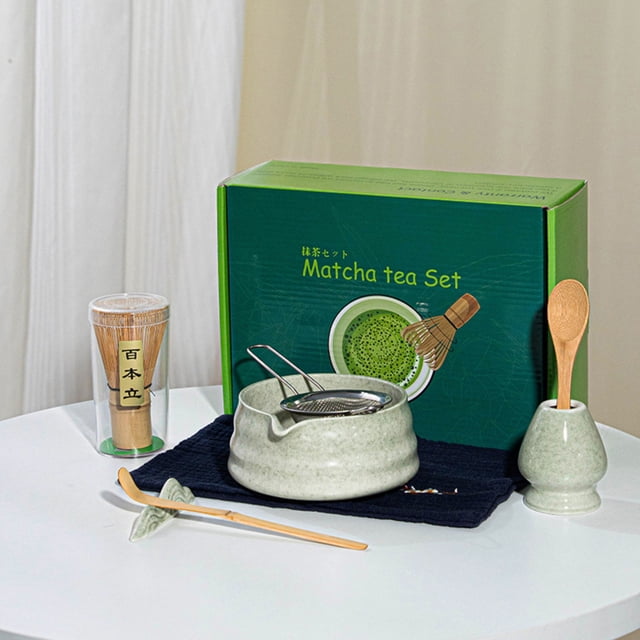 WHEANG Matcha Whisk Set Ceramic Matcha Set Includes Matcha Bowl Matcha Whisk And Holder Rest And Tea Towel 7 Pcs Matcha Kit For Matcha Lovers