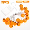 thumbnail image 4 of 2Pcs Halloween String Lights 21LED Skeleton Pumpkin Ghost Bat Hanging Fairy String Lights Waterproof Battery Powered Halloween Decoration String Lamps for Window Courtyard, 4 of 8
