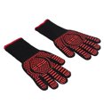 thumbnail image 4 of 2pcs Gants de Grillade Design Indépendant Doigt Lavable Polyester Silicone Matériau 500 ° C Résistance à la Chaleur Gants de Four, 4 of 14