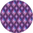 thumbnail image 1 of Ahgly Company Tapis Rond Lavable en Machine Intérieur Transitionnel Violet, 3 Pieds Rond, 1 of 7