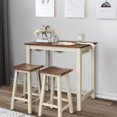 thumbnail image 4 of Gymax 3-Piece Bar Table Set Counter Pub Table& 2 Saddle Bar Stools w/ Hanging Design, 4 of 10