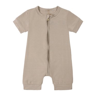 Pyjamas à Manches Courtes pour Bébés Garçons Filles - Combinaison Dormeuse à Fermeture Éclair, Mélange de 95 % Coton, Changement de Couche Facile pour 0-24 Mois