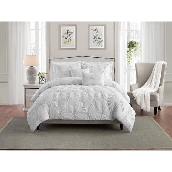 Floral Ruched Comforter Set