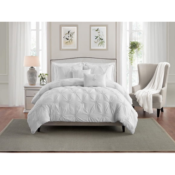 Floral Ruched Comforter Set
