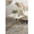 thumbnail image 4 of Kate and Laurel Laraway Table d'Appoint Pliant, 20x14x20, Blanc/or, 4 of 10