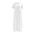 thumbnail image 5 of Robe à Manches Longues Femme Mode Estivale pour Femmes Robe Longue Ample Manches Courtes Col Rond Asymétrique à Étages Robe Longue de Plage Robe d'Été pour Femmes Robe d'Été Aguichant à Manches Longues, 5 of 5