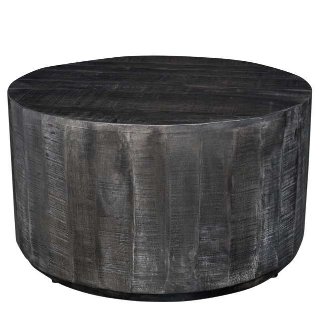 Table de salon en bois massif moderne rustique – gris vieilli